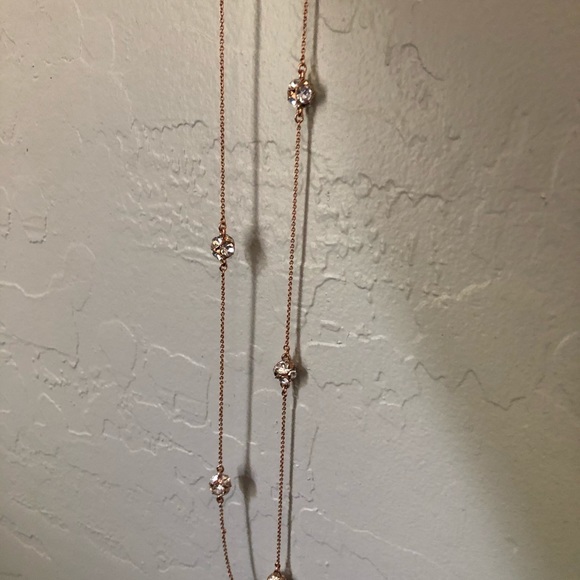 kate spade Jewelry - Kate Spade Rose Gold Necklace with Sparkles
